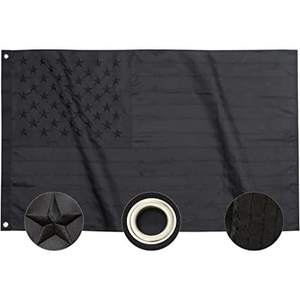 Drapeau américain noir 12x18 pouces, entièrement noir, pour bateau, étoiles brodées, rayures cousues durables, résistant aux vents forts, drapeaux américains robustes - Product Image 6
