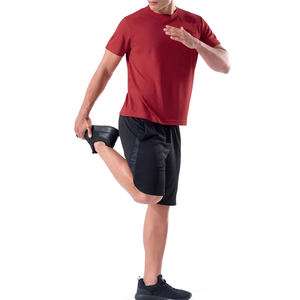 Venta al por mayor Slim Fit hombres camiseta granate cómodo logotipo personalizado impreso material transpirable para verano camisas de gran tamaño Fit - Product Image 5