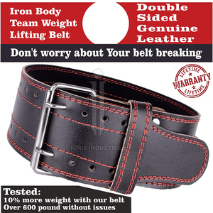 เข็มขัดยกน้ำหนักหนังน้ำหนักเบาสำหรับผู้ชายเข็มขัดยกน้ำหนักหนังมืออาชีพสำหรับฝึกซ้อม - Product Image 2