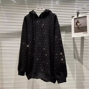 Sudaderas con capucha y sudadera de manga larga de gran tamaño para mujer, ropa de diamantes de imitación, sudaderas con capucha sólidas, sudaderas con capucha para mujer de otoño e invierno - Product Image 3