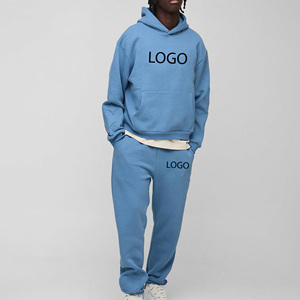 Style de luxe High Street respirant écologique surdimensionné pull à capuche pantalon évasé bas flexible survêtements de couleur unie - Product Image 4