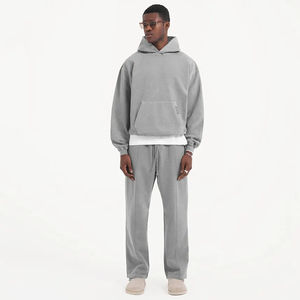 Chándal personalizado de alta calidad de algodón de gran tamaño esencial chándal pesado en blanco unisex chándales desgaste al por mayor - Product Image 4