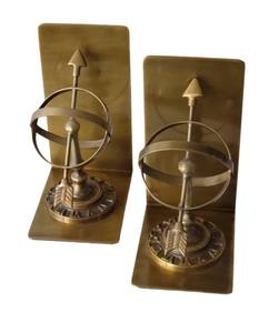 Sphère armillaire en laiton aluminium Cadran solaire Globe Serre-livres Paire Décoratif Bureau Maison Décoration Salon Cadeau - Product Image 4