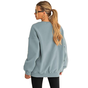 Women's Oversized 100% Cotton Eco-Friendly Quick Dry Solid Sweatshirt High Quality Regular Length Breathable Winter Neck Custom - Product Image 6