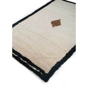 พรมขนสัตว์ถักมือสีเบจและสีน้ำตาล รุ่นซูริ ขนาด 9x12 ฟุต รูปทรงสี่เหลี่ยมผืนผ้า ลายเรขาคณิต สำหรับห้องนั่งเล่นหรือทางเดินในบ้าน-PAE-1384 - Product Image 2