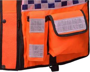 Chaleco de Seguridad Unisex de Poliéster de Alta Calidad Personalizado OEM para Personal de Construcción, con Múltiples Bolsillos y Ribete Reflectante para Uso de Guardias - Product Image 2
