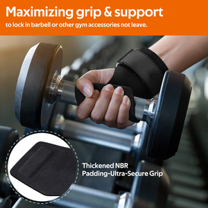 Muñequeras acolchadas de neopreno ajustables de fabricante profesional, empuñaduras de cuero de doble capa para levantamiento de pesas, levantamiento de pesas, entrenamientos de gimnasio - Product Image 5