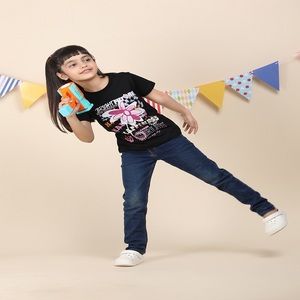 เสื้อยืดคอกลมสำหรับเด็กผู้หญิงทำจากผ้าฝ้ายแบบเท่ๆมีวิธีการพิมพ์ที่แตกต่างกัน100% - Product Image 6