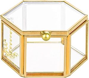 Joyero de Metal dorado de lujo para mujer elegante regalo anillo pulsera y collar almacenamiento - Product Image 6