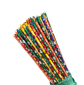 Factory <b>promotional</b> cleaning <b>tools</b> Natural Supply Wooden Broom Handle Flower And Dotted Cheap Price Wholesale - Product Image 2