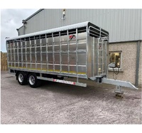 Remorque agricole robuste pour le transport de bétail, chevaux, moutons, chèvres et autres animaux, avec système de basculement hydraulique et carrosserie en acier