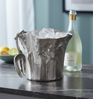 Seau à glace rectangulaire de luxe en aluminium fait main avec pelle, refroidisseur de boissons et de vin, style américain, pour fêtes
