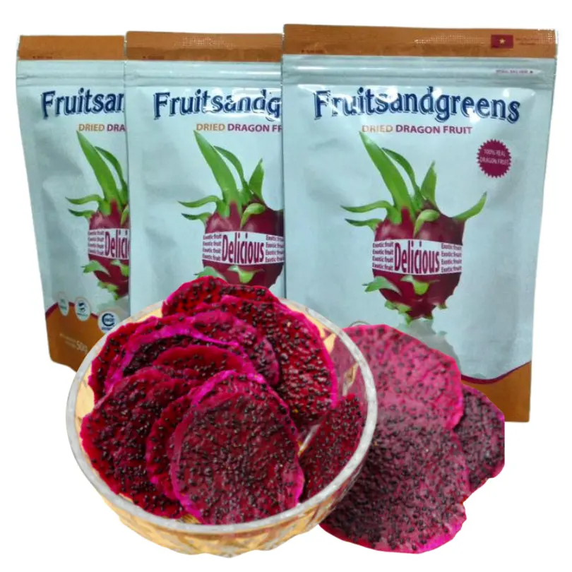 Logo personalizzato snack comuni di alta qualità cibo frutta secca affettata morbida frutta del drago fritta sottovuoto dolce biologica