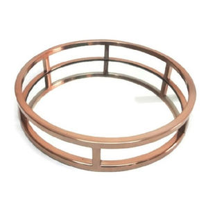 Miroir de luxe et plateau rond en aluminium avec une finition élégante, parfait pour les repas de mariage et les desserts, à un prix abordable. - Product Image 1