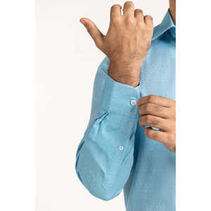 เสื้อเชิ้ตผู้ชาย Ocean ผ้าฝ้าย 100% สำหรับใส่ทำงานและลำลอง ผ้าป๊อปลินกันยับ ทอสำหรับฤดูใบไม้ร่วง รุ่น MN-FS-YD24-050 - Product Image 3