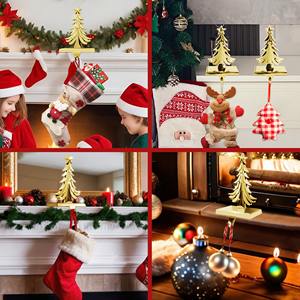 Soporte de calcetín navideño de Metal de lujo Premium para chimenea Mantel Holiday Festive Hanging Display Rack Organizer - Product Image 6