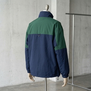 Chaqueta Cortavientos Azul Marino y Verde para Hombre, Chaqueta Ligera con Media Cremallera para Deportes al Aire Libre - Product Image 5