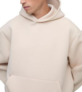 Sudadera con Capucha de Felpa Francesa al por Mayor, 100% Algodón, Alto Gramaje, para Invierno, con Logotipo Personalizado, Color Beige Sólido, Ropa Urbana para Hombre - Product Image 5
