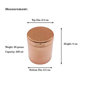 100% pur petit pot en cuivre avec couvercle parfait pour la cuisine ou l'utilisation ayurvédique idéal pour les épices et les herbes utiliser Original Indian Factory - Product Image 5