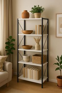 Étagère de pot de fleur en bois multicouche moderne avec cadre noir présentoir mural décoratif en acier inoxydable pour la salle de bain - Product Image 3