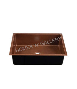 Fregadero de cocina de latón de cobre hecho a mano de lujo, cuenco individual, lavabo de cocina de trabajo hecho a mano, restaurante con tabla de drenaje - Product Image 3