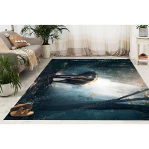 Tapis imprimé éléphant animal sauvage - Décoration de maison de luxe, tapis fin non tissé - Product Image 3