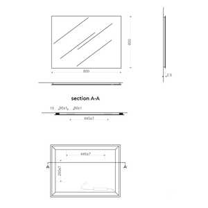 เฟอร์นิเจอร์ห้องน้ำ ดีไซน์อิตาลี กระจกติดผนังพร้อมไฟ LED รอบขอบ ขนาด 60x80 ซม. รุ่น Koricini - Product Image 6