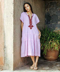 Robe mi-longue écologique Uxbridge légère tissée à plusieurs niveaux coupe dure travail agrafe du matin au soir - Product Image 5