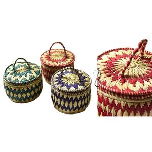 Hot selling Woven Tabletop Food Storage Poly handmade Natural Moonj Grass Basket At Wholesale <b>Cheap</b> Price - Product Image 4