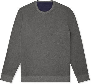 Customized <b>Men's</b> <b>Grey</b> Regular Fit Solid Crewneck <b>Sweatshirts</b> Soft 100% Cotton Fleece Twill Anti-shrink Smart Casual Wear - Product Image 1