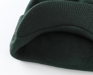 Gorro de invierno para hombre, gorro verde con ala, gorro de doble punto cálido, transpirable, moda personalizada, para negocios, precio barato - Product Image 6