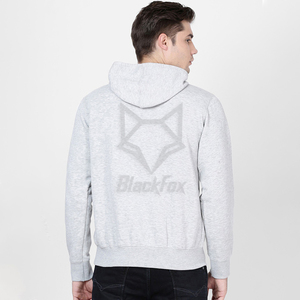 Sweat-shirt à capuche gris pour homme, coupe classique, en coton French Terry, pull décontracté avec poche, vêtement d'automne - Product Image 3