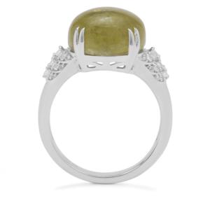 Bague en argent sterling plaqué or rose avec grenat chromé et zircon blanc 11,70 carats, bijou romantique incrusté - Product Image 3