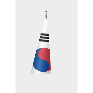 South Korea Official Indoor Hand <b>Flag</b> Custom Logo Printed in Digital on Silk Polyester Plastic with Aluminum <b>Pole</b> <b>for</b> Education - Product Image 3