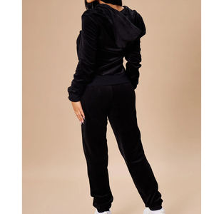 High Quality Velvet Women <b>Velour</b> <b>Jogger</b> Sets Full Zip Cotton Breathable Suede Track Suit for Gym for Winter for Girls - Product Image 2