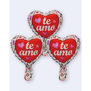 Globos de Aluminio con Forma de Corazón 'Te Amo', 24.5x30.5cm, Decoraciones para Fiestas, Bolsa de 12 Piezas - Product Image 2