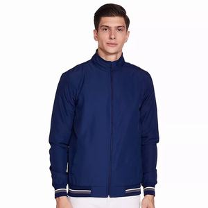 Water resistant lightweight <b>men</b> windbreaker jacket with zipper closure and breathable mesh lining for outdoor wear - Product Image 1