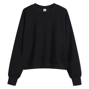 เสื้อยืดลำลองผู้หญิงสำหรับฤดูใบไม้ร่วง ผ้าฝ้ายแท้ ระบายอากาศดี คอกลม มีฮู้ด แต่งลูกไม้ ดีไซน์เรียบง่าย ช่วยให้ดูผอมลง - Product Image 1