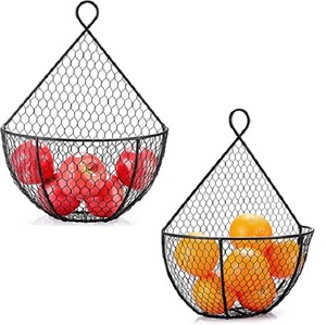 MS INC Metal Wire Kitchen Bread Fruit <b>Vegetables</b> <b>Storage</b> Countertop and Carry Egg <b>Basket</b> Bowl with Handle - Product Image 5