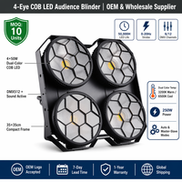 Luz de Escenario LED COB de 4x50W, Doble Color, DMX512, 3200K-6500K, Blanco Cálido y Frío, para Conciertos, Iglesias, Bodas, Clubes y Eventos