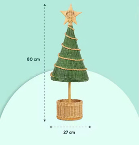 Design esthétique merveilleux Arbre de Noël en rotin et osier écologique de haute qualité pour la décoration de table Holiday Wholesale - Product Image 2