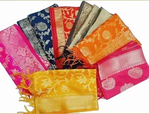 批发地段Banarasi Jackard艺术丝绸面料手工Banarasi编织艺术丝绸杜帕塔围巾印度Jaipuri重型杜帕塔