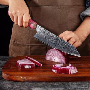 Venta al por mayor personalizado de alta calidad OEM ODM servicio Damasco cocina Chef cuchillo hecho a mano Apto para lavavajillas ambidiestro gran oferta - Product Image 3