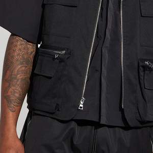 Chaleco Cargo sin mangas de algodón y poliéster para hombre, gran cantidad, transpirable, multibolsillo, servicio OEM, accesorio de verano - Product Image 4