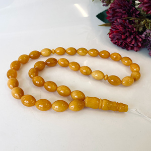 33เม็ดสีอำพัน, ไข่แดงเม็ดมะกอกอำพันบอลติกธรรมชาติสำหรับ dhikr, misbaha - Product Image 1