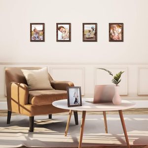 Juego de 12 marcos de fotos marrones de 5x7, madera de nogal multirústico-Color 5 por 7 marcos de fotos a granel para exhibición de pared o mesa - Product Image 5