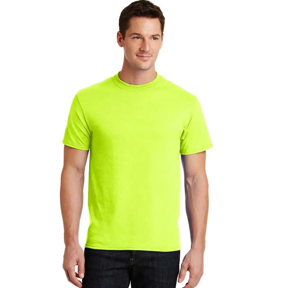 Mens Core Crew neck T Shirt Safety Green Youth Zone Performance Core Cotton Tee T-Shirt Cheap Unisex Design Your Own Plain