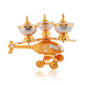 Bộ đồ ăn bằng đồng và nhôm máy bay trực thăng Xe đẩy đặt 4 bát Xe đẩy phục vụ cho các loại hạt và ngọt ngào có sẵn với giá rẻ nhất - Product Image 6