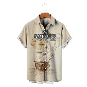 Chemises tendance de qualité supérieure pour hommes Chemises décontractées à demi-manches Personnaliser les chemises élégantes imprimées en 3D - Product Image 3