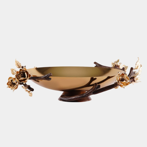 Bol de service en métal argenté de la meilleure qualité avec branche de fleur bol de service de fruits décoratif pour les fêtes de mariage bol de pièce maîtresse - Product Image 6